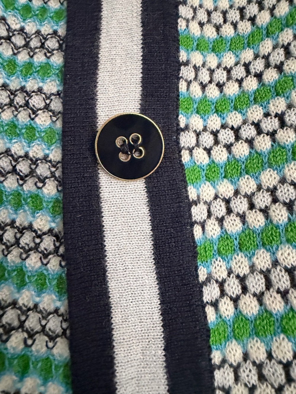 J. Crew Green Striped Knit Cardigan - Picture 3 of 3